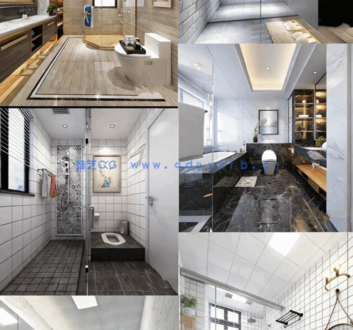 整套模型 147套卫生间模型（3Dmax源文件有材质 有场景 有灯光 ）(图23)