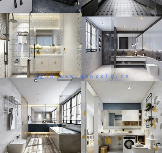 整套模型 147套卫生间模型（3Dmax源文件有材质 有场景 有灯光 ）(图19)