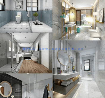 整套模型 147套卫生间模型（3Dmax源文件有材质 有场景 有灯光 ）(图11)