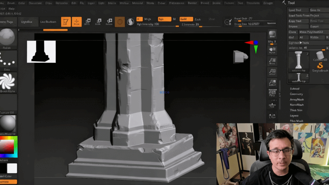 ZBrush模型雕刻技术游戏建筑视频教程(图2)