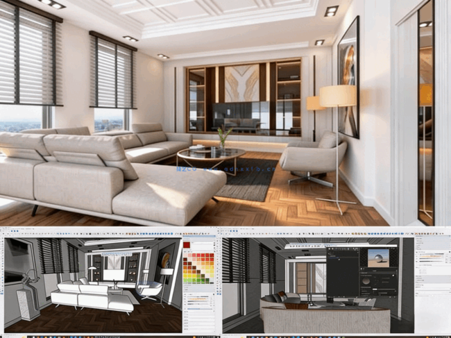 SketchUp与V-Ray 7室内渲染视频教程(图1)