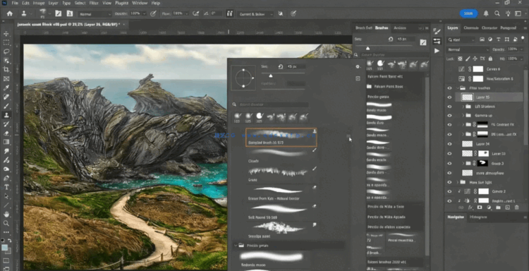 【中文字幕】侏罗纪海岸环境概念艺术数字绘景绘画视频教程(图2)