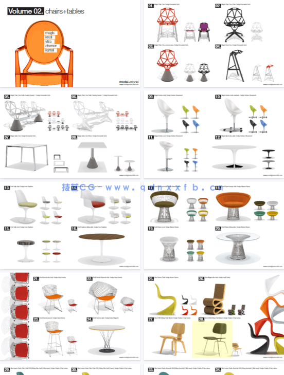 精品 160个单体模型（包含室内常用模型、椅子、装饰品、灯具）(图2)