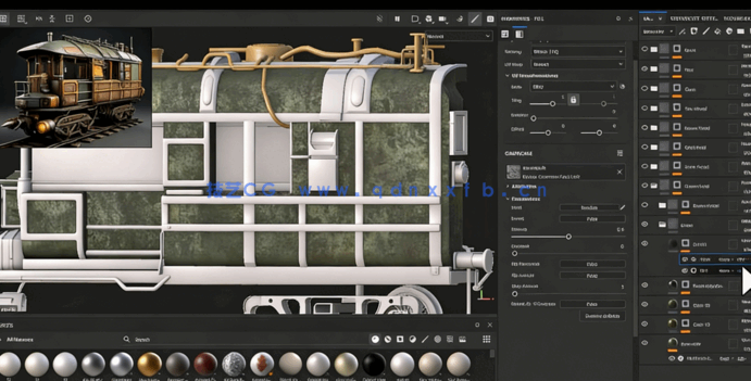 3dsmax逼真火车头建模纹理完整制作工作流程视频教程(图4)