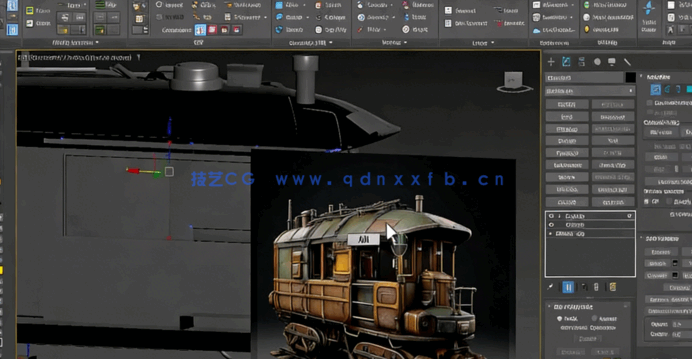 3dsmax逼真火车头建模纹理完整制作工作流程视频教程(图5)