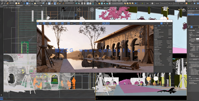 [3dsmax] 3dsmax建筑场景外部灯光照明大师班训练视频教程(图5)