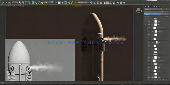 3dsmax火箭发射特效场景完整制作视频教程(图2)