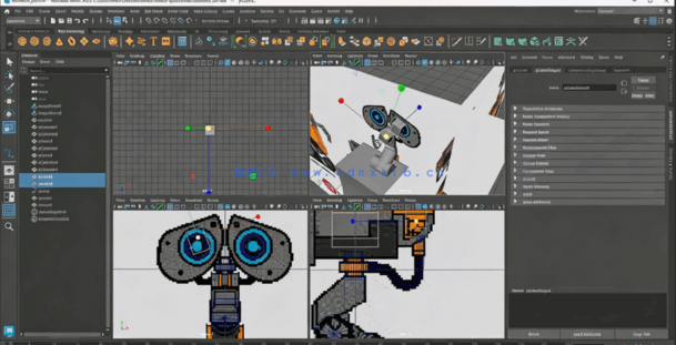 Maya机器人瓦力完整制作工作流程视频教程(图5)