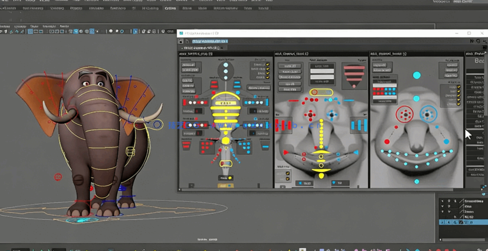 Maya与animBot大象动物骨骼绑定动画技术视频教程(图1)