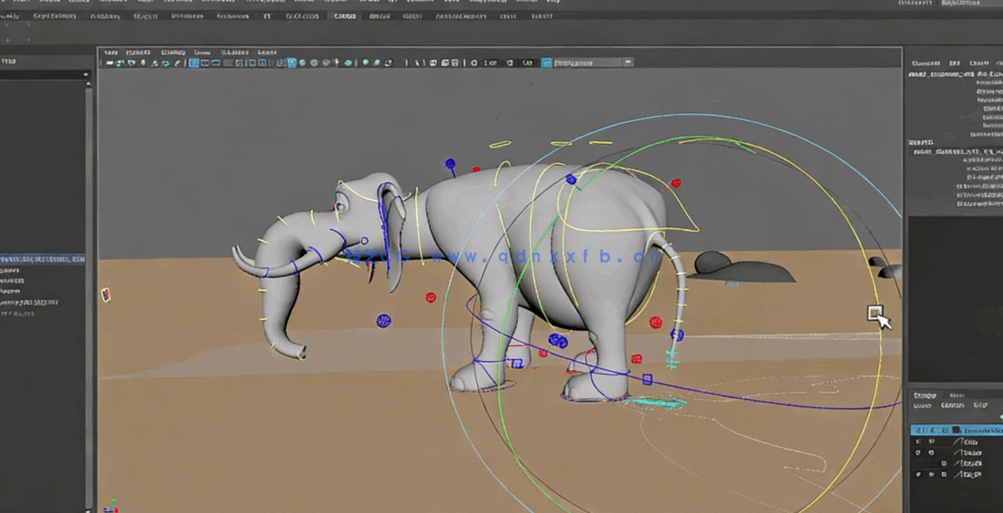 Maya与animBot大象动物骨骼绑定动画技术视频教程(图2)