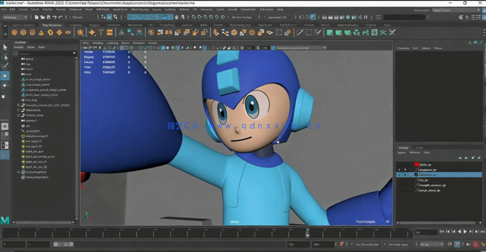  Maya洛克人游戏角色完整制作流程视频教程(图1)