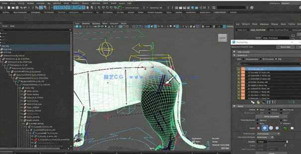 Maya猎豹四足动物骨骼绑定动画视频教程(图1)
