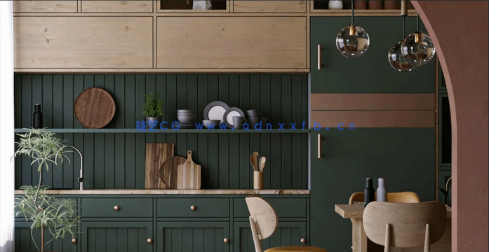 3DsMax与Corona Renderer厨房室内设计技术视频教程(图6)