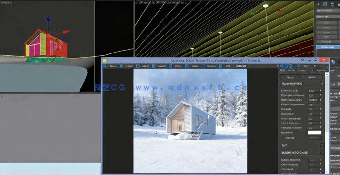 3dsmax与Corona逼真小木屋渲染图制作视频教程(图4)