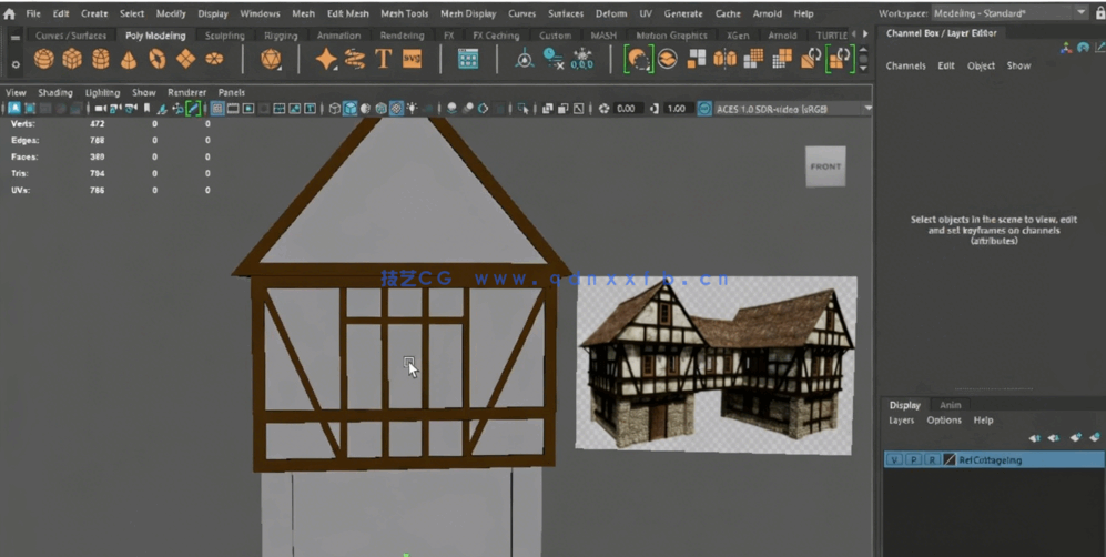 Maya中世纪房屋建筑建模实例训练视频教程(图5)