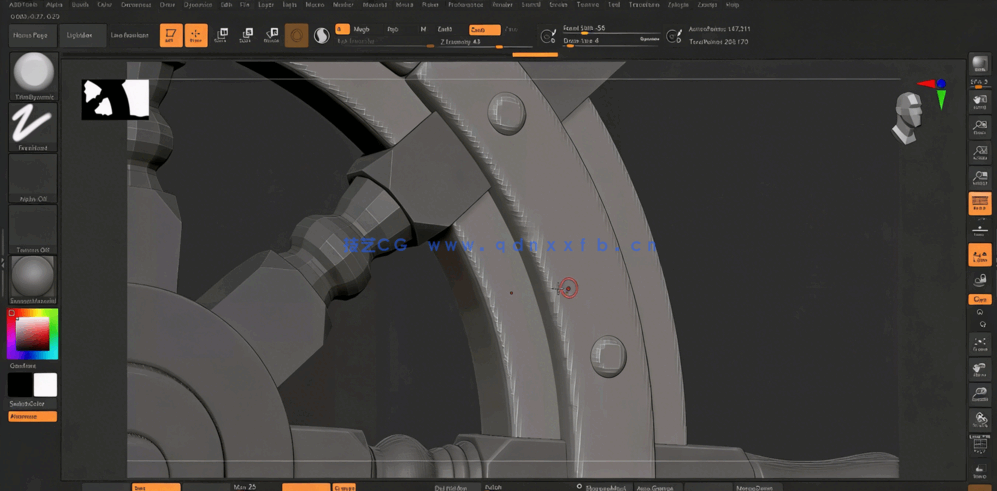 Maya Zbrush与Substance Painter船舵船轮实例制作视频教程(图6)
