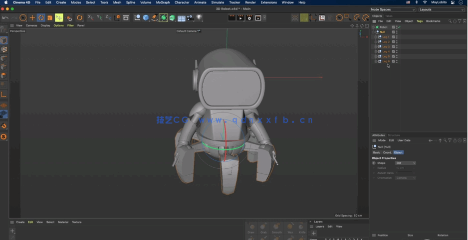Cinema 4D制作3D蜘蛛机器人角色技术训练视频教程(图5)
