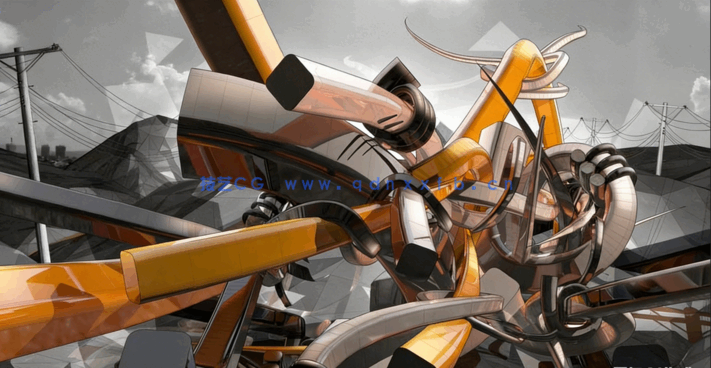 C4D与PS抽象几何NFT加密艺术创作训练视频教程(图3)