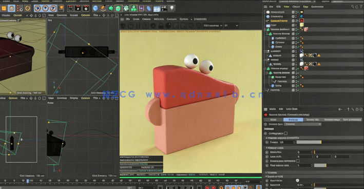 C4D创建可爱模型循环动画处理视频教程(图4)