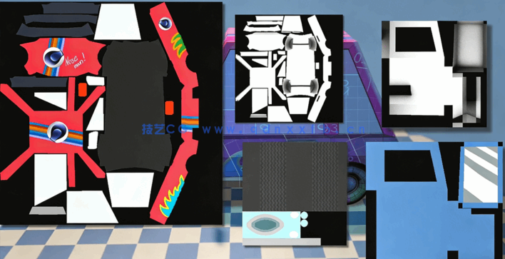 C4D中TOON汽车纹理3D模型拆分训练视频教程(图4)