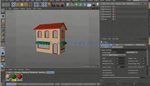 C4D建筑低聚建模与纹理制作视频教程(图2)
