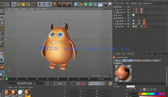 C4D卡通怪兽完整制作流程视频教程 (图3)