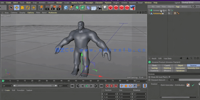 C4D中Redshift快速制作人物多边形特效视频教程 (图2)