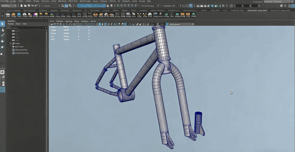 Maya逼真自行车硬表面建模完整制作流程视频教程(图4)