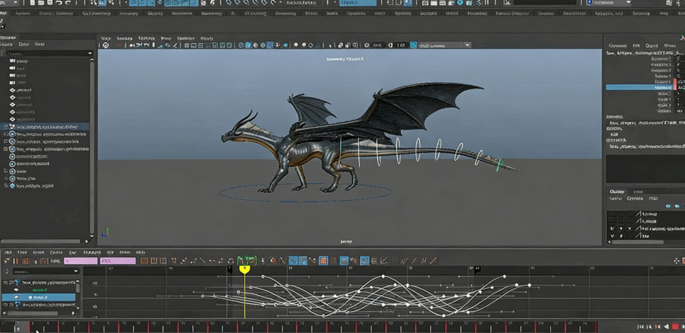 Maya巨龙行走周期动画实例制作训练视频教程(图5)