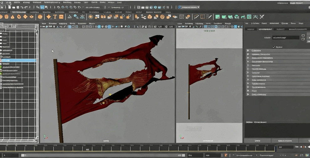 Maya中nCloth旗子旗帜挥舞飘扬技术视频教程(图3)