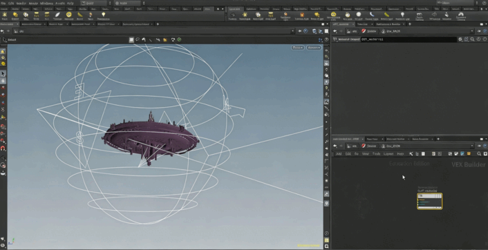 Houdini飞碟母舰坠毁VFX视觉特效制作视频教程 (图2)