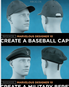 Marvelous Designer真实帽子头饰硬质织物实例制作视频教程(图2)