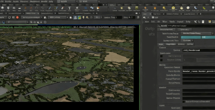 Houdini与Nuke宏伟航拍镜头鸟瞰环境场景制作视频教程(图5)