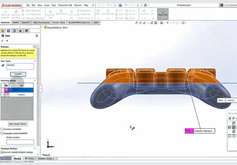 SolidWorks消费级电子产品游戏手柄设计视频教程(图5)
