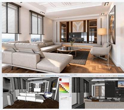【中文字幕】SketchUp与V-Ray 7逼真室内渲染技术视频教程(图5)