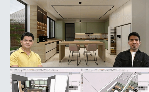 【中文字幕】SketchUp与Lumion逼真厨房橱柜建模渲染技术视频教程(图6)