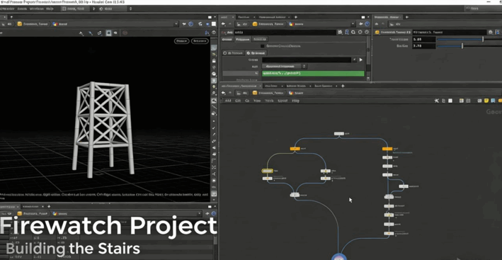 Houdini程序化建模楼梯木塔实例训练视频教程(图2)