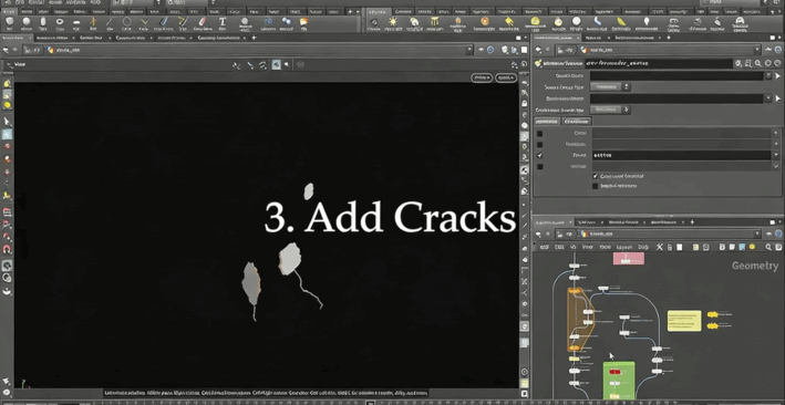 Houdini 18.5中创建裂纹效果技巧视频教程(图3)
