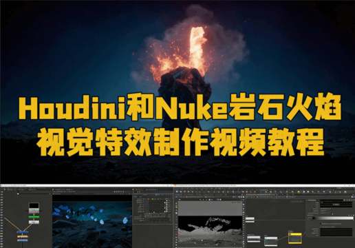 Houdini和Nuke岩石火焰视觉特效制作视频教程 (图1)