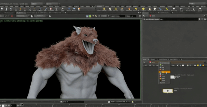 Houdini狼人角色实例制作完整工作流程视频教程 (图5)