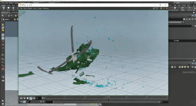 Houdini直升机坠落粉碎刚体变形制作工作流程视频教程(图6)