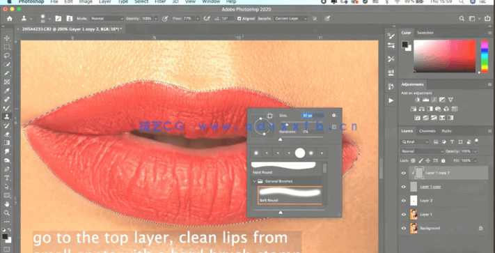 PS创建高端人像面容美颜修饰处理工作流程视频教程(图1)