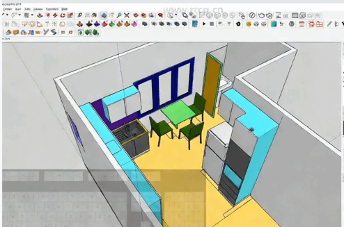 Sketchup与Vray Next逼真厨房建模渲染视频教程(图4)