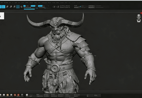 【中英双语】Substance Painter牛头人生物纹理制作完整流程视频教程(图1)