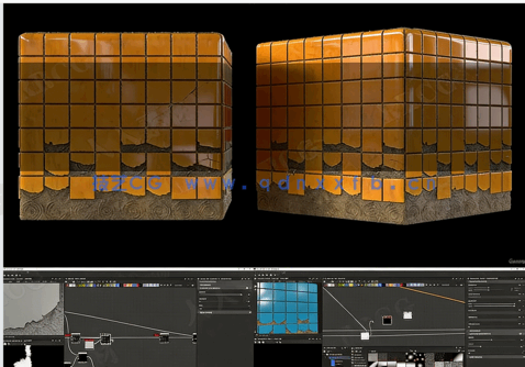 Substance Designer破碎瓷砖PBR材质程序化制作视频教程(图4)