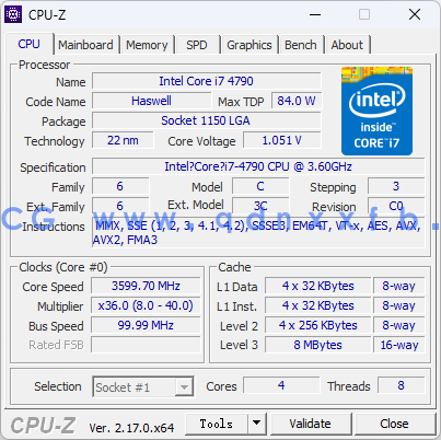 CPU-Z 一款专业的硬件信息检测工具(图3)