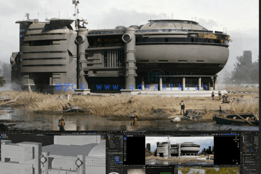 Blender未来主义建筑可视化艺术设计视频教程(图5)