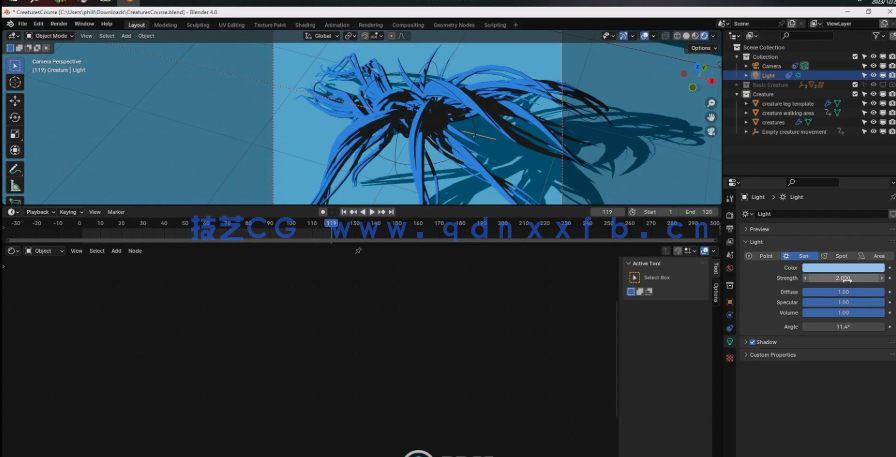 Blender外星异形触手动画完整制作流程视频教程(图4)