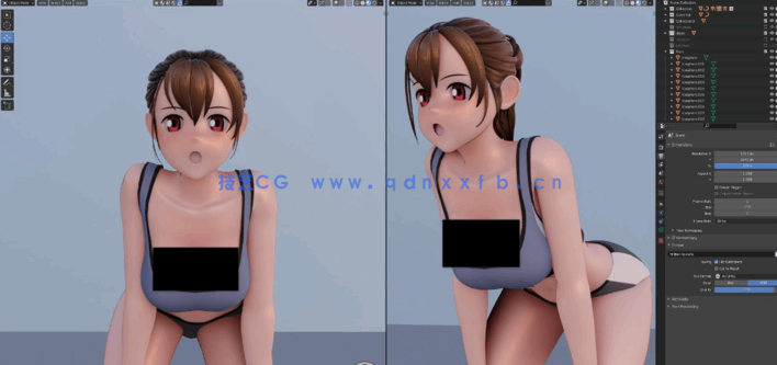 Blender日系二次元运动女孩建模与动画完整制作流程视频教程(图3)