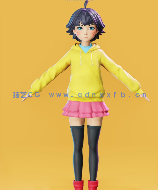 Blender《火影忍者》漩涡向日葵角色完整制作流程视频教程(图5)